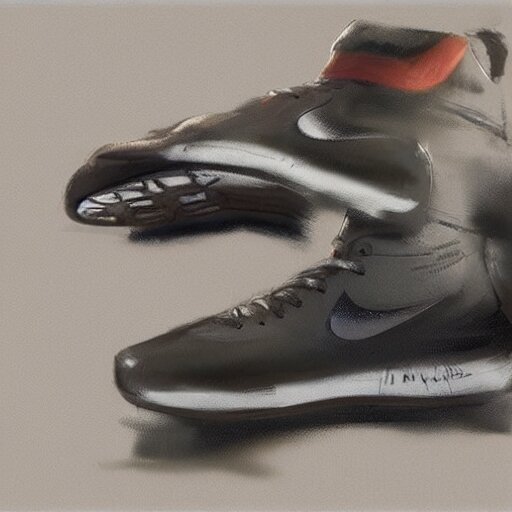 a concept art of nike shoes, by Craig mullins, Steve Purcell, Ralph McQuarrie. Trending on artstation. Centered image, no background