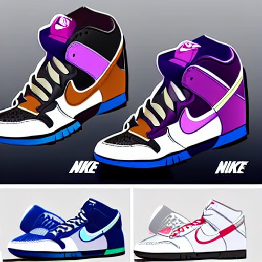 nike dunks in the theme of frieza, accurate colors, concept art, sleek ferrari details 