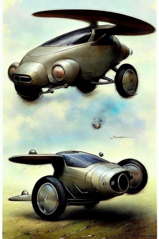 (((((2050s inventors flying car . muted colors.))))) by Jean-Baptiste Monge !!!!!!!!!!!!!!!!!!!!!!!!!!!