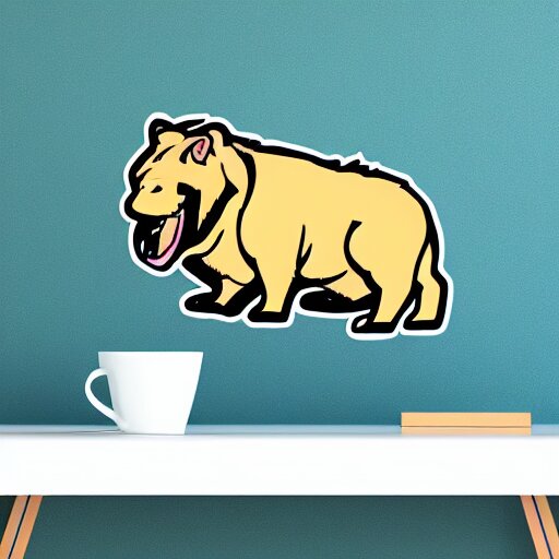 sticker illustration of angry animals 