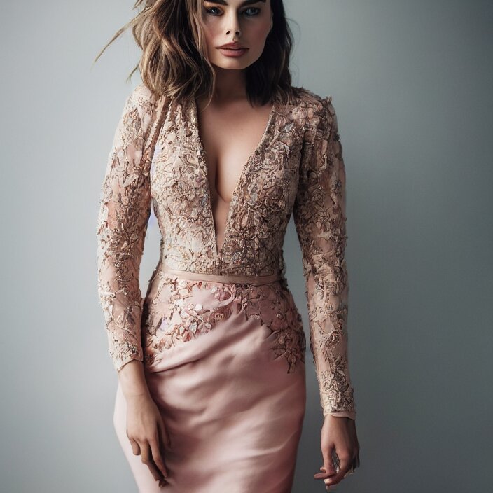 portrait of margot robbie combined with demi rose wearing kebaya, by charlotte grimm, natural light, detailed face, canon eos c 3 0 0, ƒ 1. 8, 3 5 mm, 8 k, medium - format print 