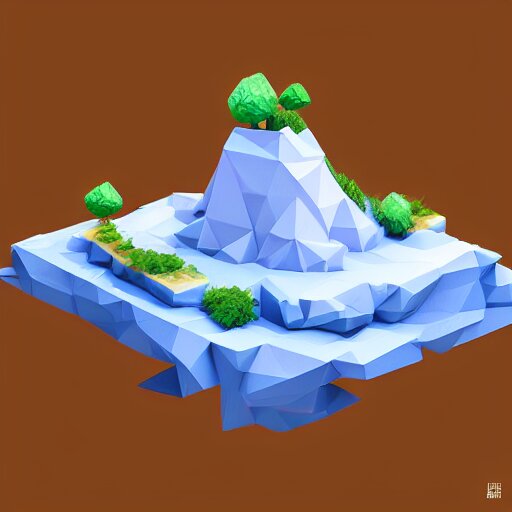 a floating island on an ocean isometric art, low poly art, game art, artstation, 3D render, ultra detailed, cgsociety, unreal engine 5