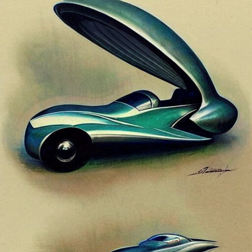 (((((1950s futuristic show car . muted colors.))))) by Jean-Baptiste Monge !!!!!!!!!!!!!!!!!!!!!!!!!!!