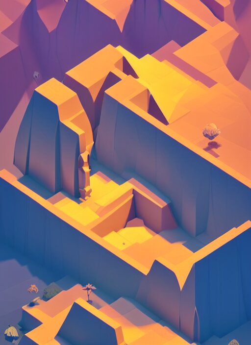 a low poly isometric render of bali in the style of monument valley, intricate, elegant, smooth shading, soft lighting, illustration, simple, solid shapes, by magali villeneuve, jeremy lipkin and michael garmash, rob rey and kentaro miura style, octane render 