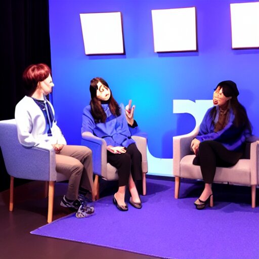 talk show with blue crown logo