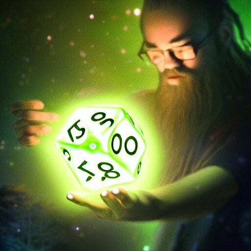 a mythical forestmancer god rolling a d 6 dice, glowing energy, fantasy magic, by willian murai and jason chan, dramatic lighting, golden ratio, sharp focus 