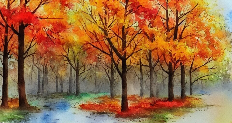 autumn watercolor by arti chauhan trending on artstation 