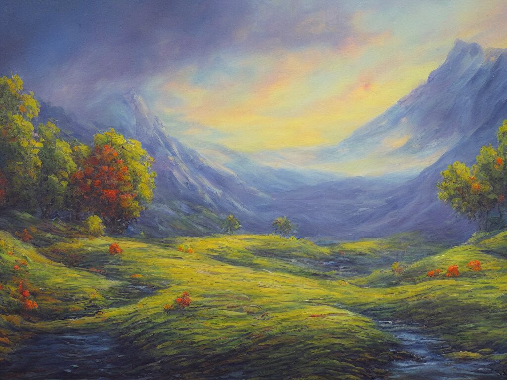 a beautiful landscape painting, trending on arstation 