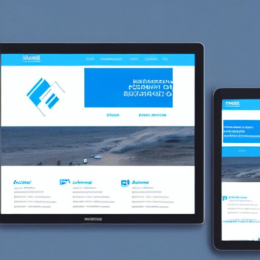 minimalistic clean website brand design portal, blue background with white text, large tab layout on the left, pleasing colors and readable fonts, featuring a corporate brand logo image