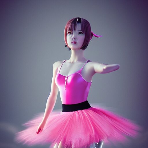 3 d jimin as a ballerina dancer wearing a pink skirt in a black themed stage, highly detailed, octane render 