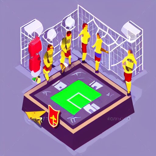 artstation game icon of a soccer lootbox, 3 d, isometric, game, 