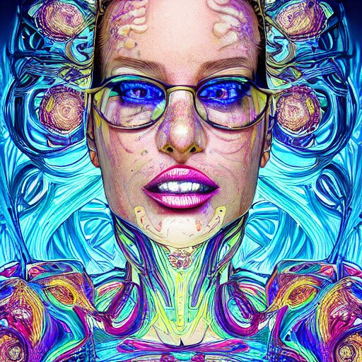 the face of a ridiculously beautiful and pretty woman partially made of onion rings of all colors looking up, an ultrafine detailed illustration by james jean, final fantasy, intricate linework, bright colors, behance contest winner, vanitas, angular, altermodern, unreal engine 5 highly rendered, global illumination, radiant light, detailed and intricate environment 