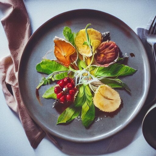 a nice big plate that is almost empty, culinary art photography 