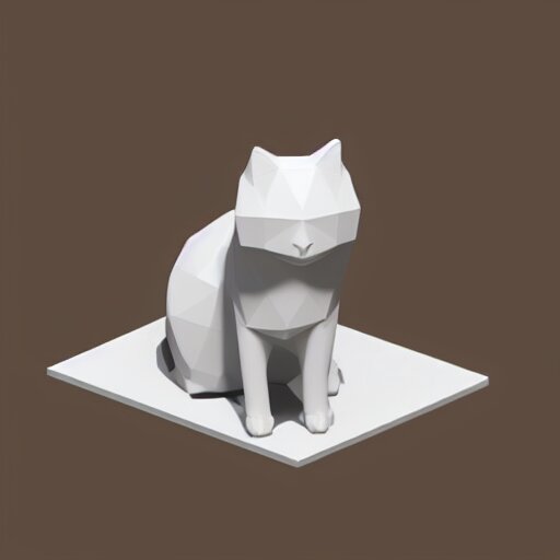 low polygon render of a cat on a white background, isometric 3 d, ultra hd 