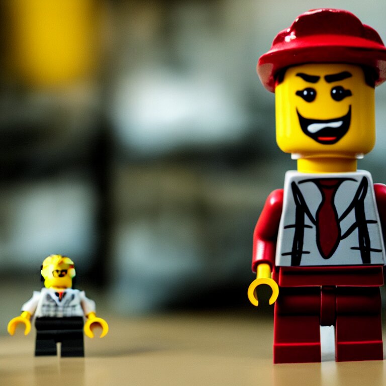 a cinematic film still of a stop motion film starring bill murray as a lego fig, shallow depth of field, 8 0 mm, f 1. 8 