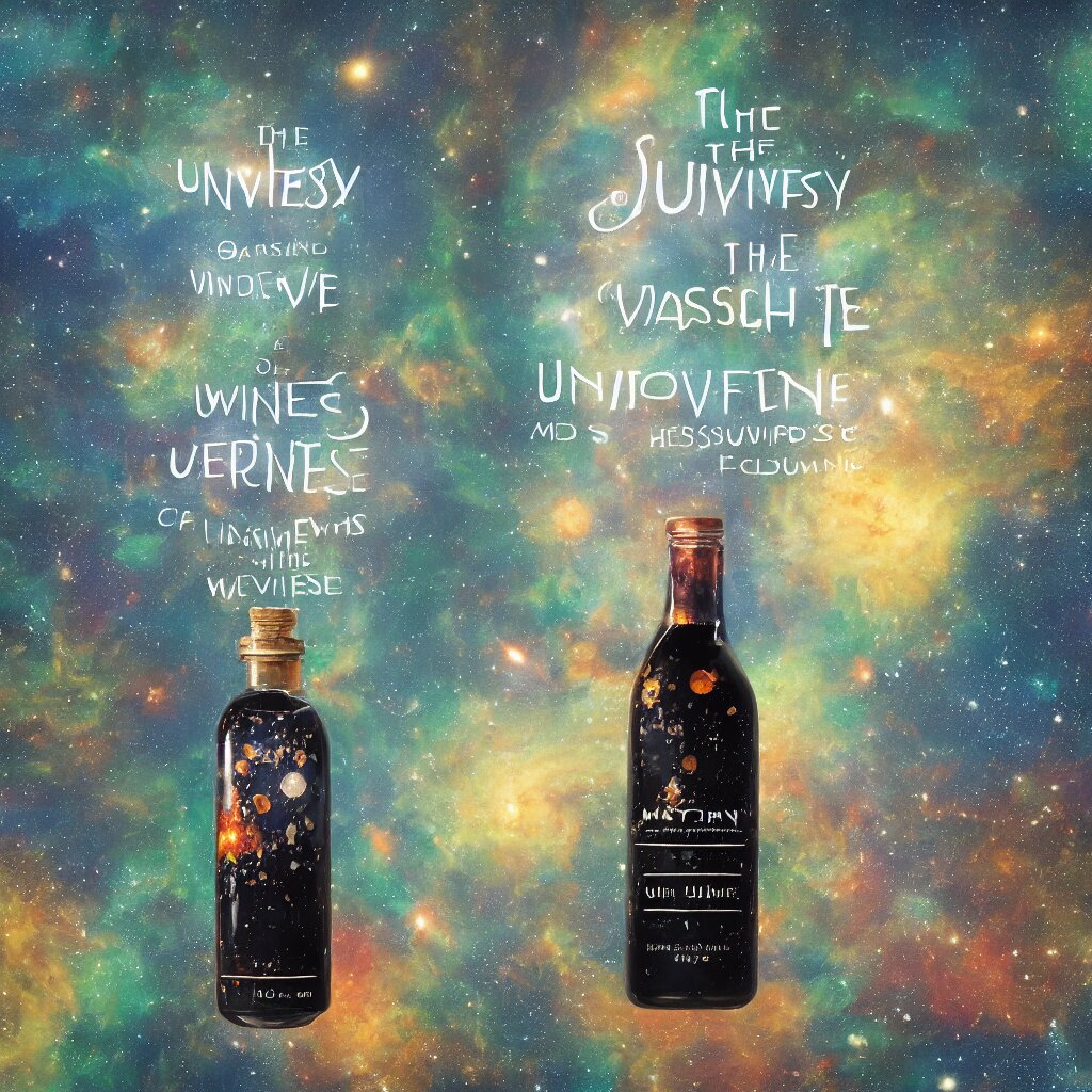 the universe contained within a bottle, in a style of midjourney 