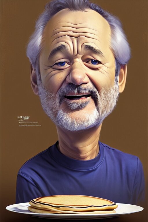 bill murray making pancakes animation pixar style, by magali villeneuve, artgerm, jeremy lipkin and michael garmash, rob rey and kentaro miura style, golden ratio, trending on art station 