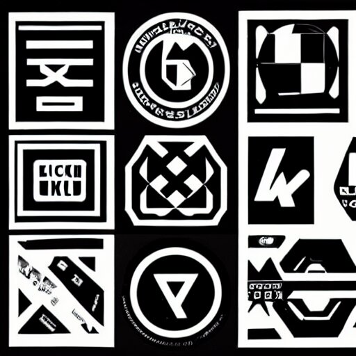 black on white graphic design stickers in style of david rudnick, eric hu, guccimaze, acid, y 2 k, 4 k sharpening, 