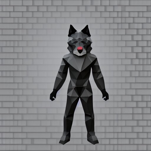 Playstation 1 PS1 low poly graphics portrait of furry anthro anthropomorphic wolf head animal person fursona wearing clothes in a futuristic foggy low-poly city alleway