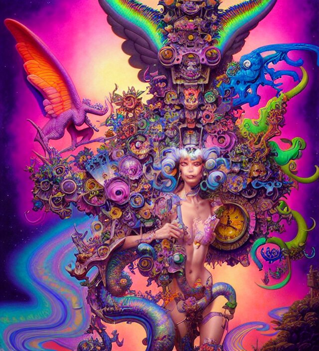 lisa frank pattern fantasy character portrait, ultra realistic, wide angle, intricate details, blade runner artifacts, highly detailed by peter mohrbacher, wayne barlowe, boris vallejo, hajime sorayama aaron horkey, gaston bussiere, craig mullins 