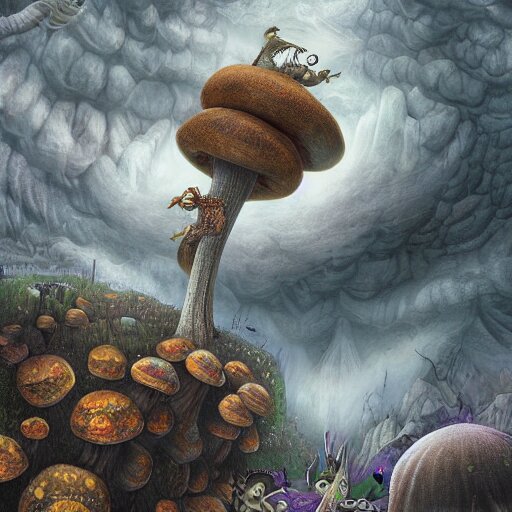 sleep paralysis while on mushrooms, mushroomcore, naturecore, high quality art, digital art, extreme detail, masterpiece 