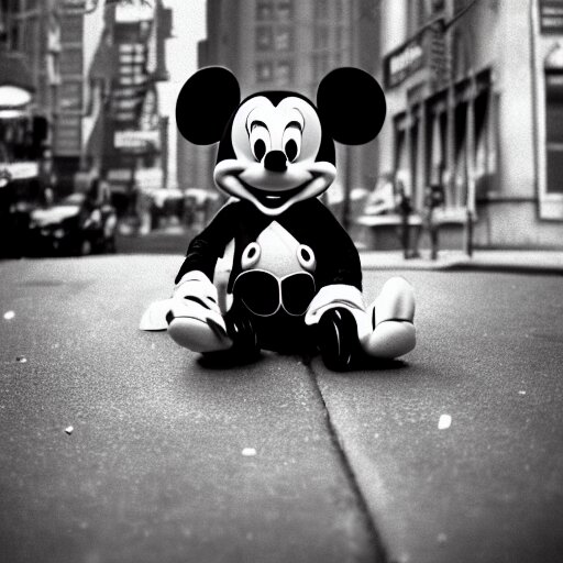 Lexica - Realistic photography of Mickey mouse being homeless in New ...