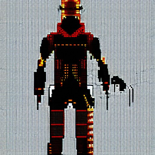 cyberpunk character, pixel art, full  body