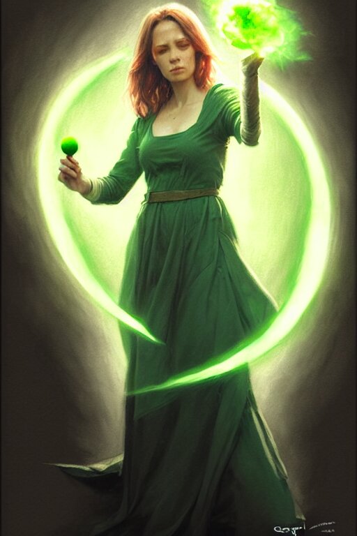 a female wizard casting a green fireball | | pencil sketch, realistic shaded, fine details, realistic shaded lighting poster by greg rutkowski, magali villeneuve, artgerm, jeremy lipkin and michael garmash and rob rey 