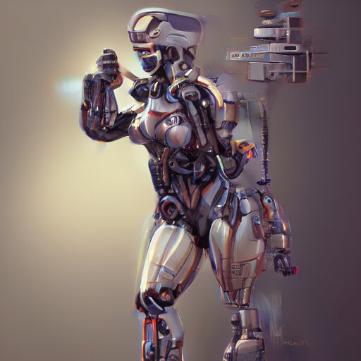 concept art of a cyborg scientist by jama jurabaev, extremely detailed, trending on artstation, high quality, brush stroke 