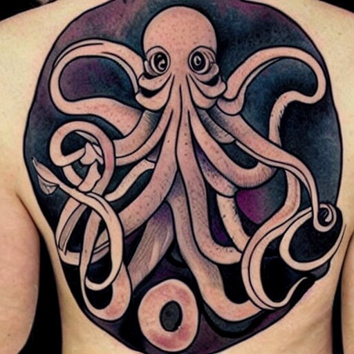 surreal octopus tattoo 