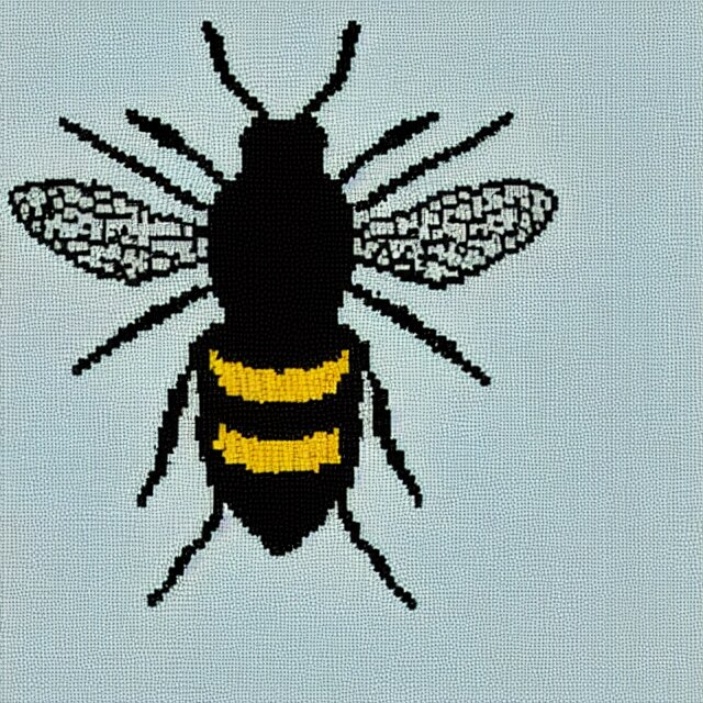 bee, pixelated, flying 