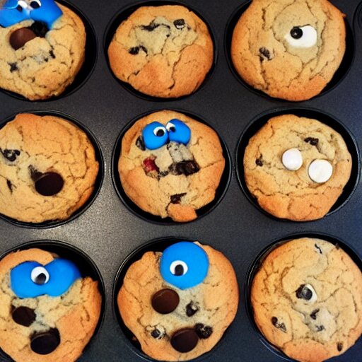 cookiemonster made of muffins