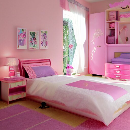 cute girls bedroom, simple japanese girls bedroom, kawaii, 8 k photography 