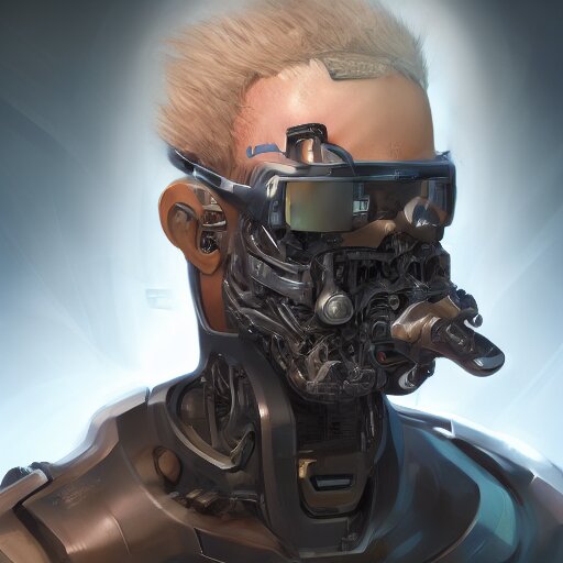 concept art of a cyborg scientist by jama jurabaev, extremely detailed, trending on artstation, high quality, brush stroke 