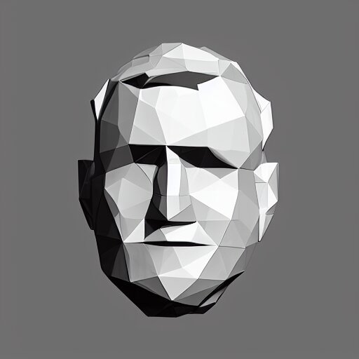 low poly roger stone head cube shaped