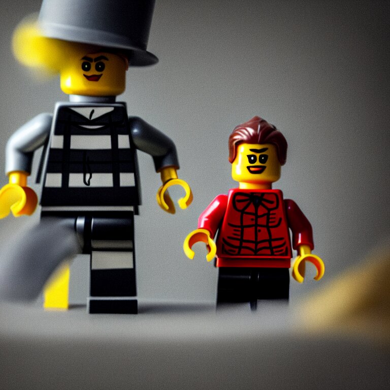 a cinematic film still of a stop motion film starring bill murray as a lego fig, shallow depth of field, 8 0 mm, f 1. 8 