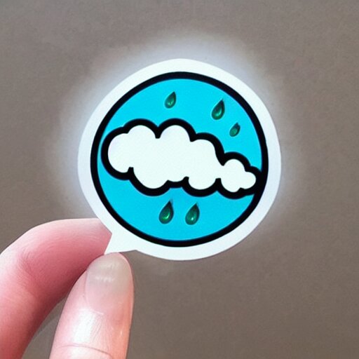 Whatsapp sticker of a crying rain cloud.