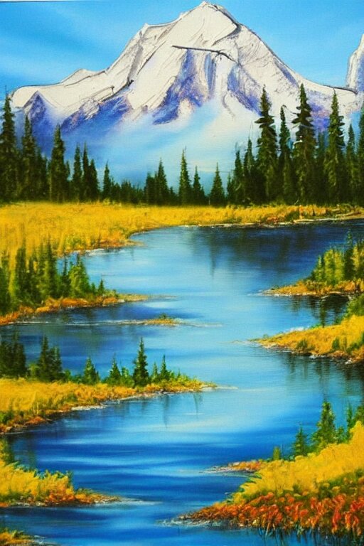 bob ross painting of alberta canada 