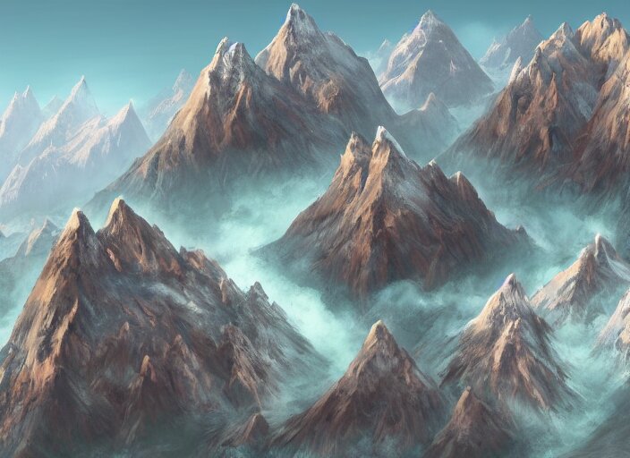 Lexica - Set of mountains, concept art by senior environment artist ...
