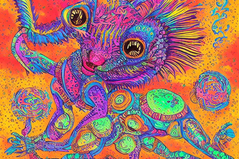 Alebrijes” full body portrait, 3-D 8k , digital art, Mexican folk art, cute single animal, contrasting nebula background, Hyperdetailed, Martin Sandiego, Julia Fuentes, Adi Granov