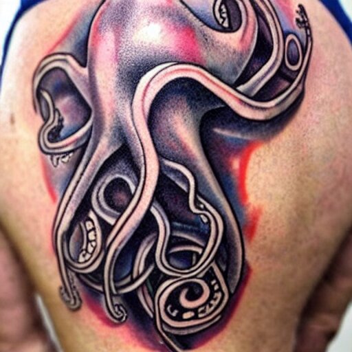 surreal octopus tattoo 