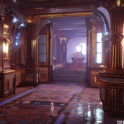 futuristic Victorian era interior design artstation, 8k unreal engine