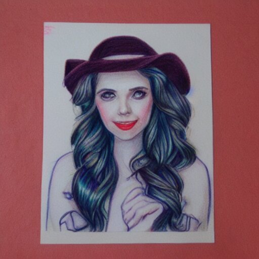 amouranth colour pencil art 