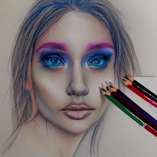  Colored pencil art on paper, Drui, highly detailed, artstation, Caran d'Ache Luminance