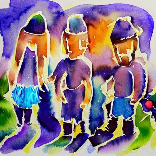 watercolour wodoo people 