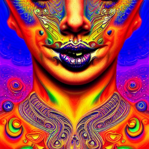 An extremely psychedelic portrait of Rock N Roll, surreal, LSD, face, detailed, intricate, elegant, lithe, highly detailed, digital painting, artstation, concept art, smooth, sharp focus, illustration