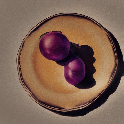 the loneliest grape on a plate realistic photograph 