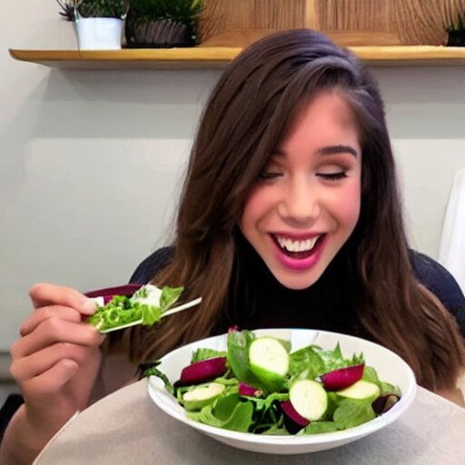 pokimane eating salad, livestream recording 