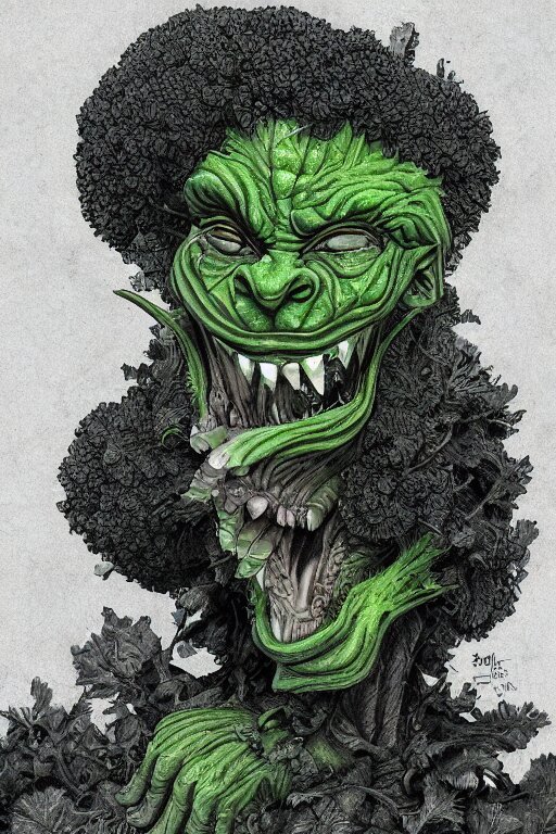 Lexica Broccoli goblin, human figure, highly detailed, digital art