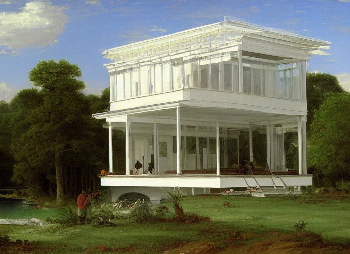 painting of the farnsworth house by thomas cole 